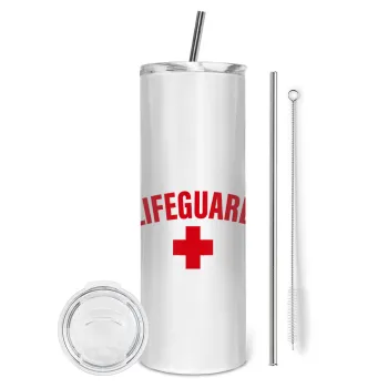 Lifeguard, Tumbler stainless steel 600ml, with metal straw & cleaning brush