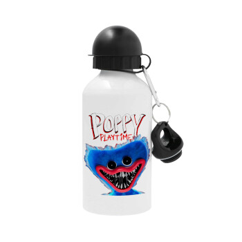Poppy Playtime Huggy wuggy, Metal water bottle, White, aluminum 500ml
