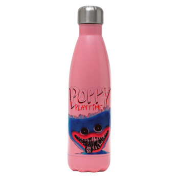 Poppy Playtime Huggy wuggy, Metal mug thermos Pink Mat (Stainless steel), double wall, 500ml