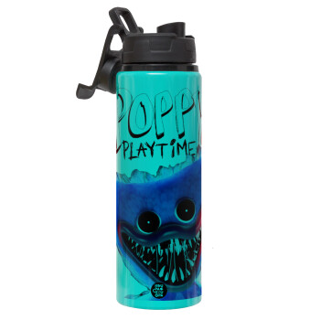 Poppy Playtime Huggy wuggy, Metallic water bottle with safety lid, 850ml aluminum