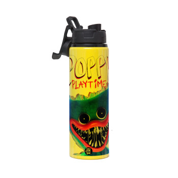 Poppy Playtime Huggy wuggy, Metallic water bottle with safety lid, 850ml aluminum