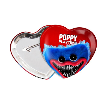 Poppy Playtime Huggy wuggy, Κονκάρδα παραμάνα καρδιά (57x52mm)