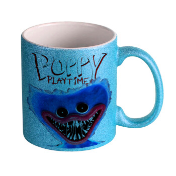 Poppy Playtime Huggy wuggy, Κούπα Σιέλ Glitter που γυαλίζει, κεραμική, 330ml