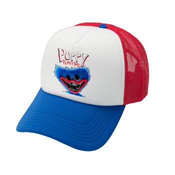 Poppy Playtime Huggy wuggy, Καπέλο Soft Trucker με Δίχτυ Red/Blue/White 