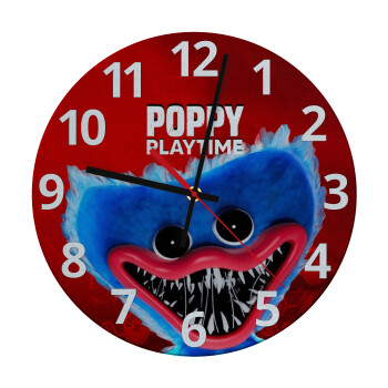 Poppy Playtime Huggy wuggy, Ρολόι τοίχου γυάλινο (30cm)