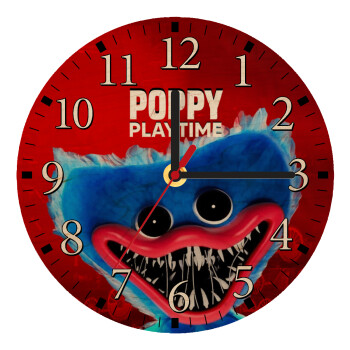 Poppy Playtime Huggy wuggy, Ρολόι τοίχου ξύλινο plywood (20cm)