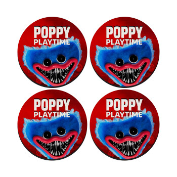 Poppy Playtime Huggy wuggy, SET of 4 round wooden coasters (9cm)