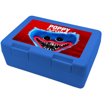 Poppy Playtime Huggy wuggy, Παιδικό δοχείο κολατσιού ΜΠΛΕ 185x128x65mm (BPA free πλαστικό)