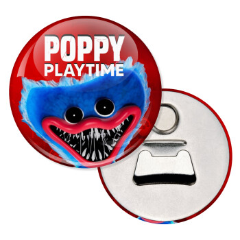 Poppy Playtime Huggy wuggy, Μαγνητάκι και ανοιχτήρι μπύρας στρογγυλό διάστασης 5,9cm