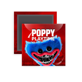Poppy Playtime Huggy wuggy, Μαγνητάκι ψυγείου τετράγωνο διάστασης 5x5cm