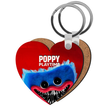 Poppy Playtime Huggy wuggy, Μπρελόκ Ξύλινο καρδιά MDF
