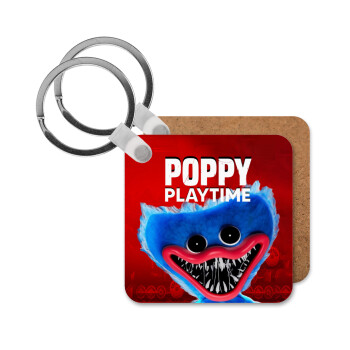 Poppy Playtime Huggy wuggy, Μπρελόκ Ξύλινο τετράγωνο MDF