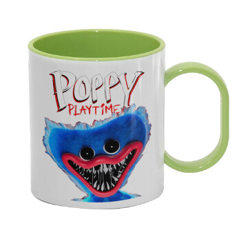 Poppy Playtime Huggy wuggy, Κούπα (πλαστική) (BPA-FREE) Polymer Πράσινη για παιδιά, 330ml