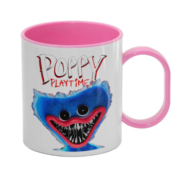 Poppy Playtime Huggy wuggy, Κούπα (πλαστική) (BPA-FREE) Polymer Ροζ για παιδιά, 330ml