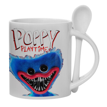 Poppy Playtime Huggy wuggy, Κούπα, κεραμική με κουταλάκι, 330ml (1 τεμάχιο)