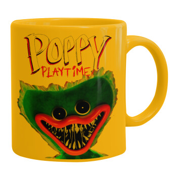 Poppy Playtime Huggy wuggy, Ceramic coffee mug yellow, 330ml