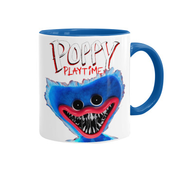 Poppy Playtime Huggy wuggy, Κούπα χρωματιστή μπλε, κεραμική, 330ml