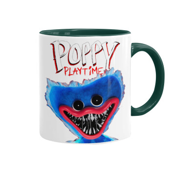 Poppy Playtime Huggy wuggy, Κούπα χρωματιστή πράσινη, κεραμική, 330ml