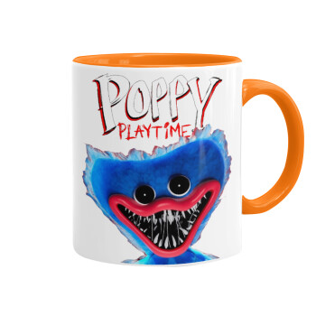 Poppy Playtime Huggy wuggy, Κούπα χρωματιστή πορτοκαλί, κεραμική, 330ml