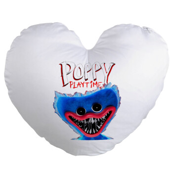 Poppy Playtime Huggy wuggy, Μαξιλάρι καναπέ καρδιά 40x40cm περιέχεται το  γέμισμα
