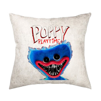 Poppy Playtime Huggy wuggy, Μαξιλάρι καναπέ Δερματίνη Γκρι 40x40cm με γέμισμα