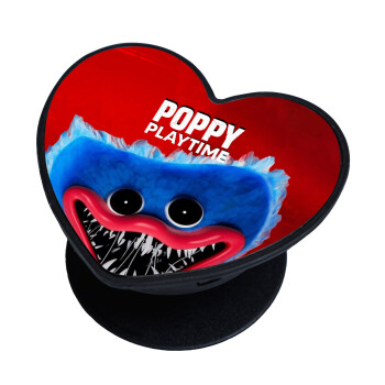 Poppy Playtime Huggy wuggy, Pop Socket καρδιά Μαύρο Βάση Στήριξης Κινητού στο Χέρι