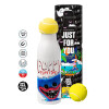 Tennis ball Metal mug thermos White, double wall, 550ml