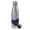 Metallic water bottle, stainless steel, 750ml