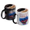 Color changing magic Mug, ceramic, 330ml when adding hot liquid inside, the black colour desappears (1 pcs)