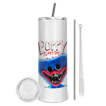 Poppy Playtime Huggy wuggy, Tumbler stainless steel 600ml, with metal straw & cleaning brush