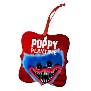 Poppy Playtime Huggy wuggy, Χριστουγεννιάτικο στολίδι polygon ξύλινο 7.5cm