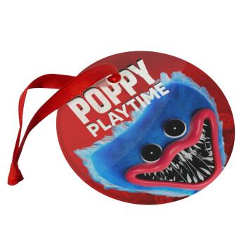 Poppy Playtime Huggy wuggy, Χριστουγεννιάτικο στολίδι γυάλινο 9cm