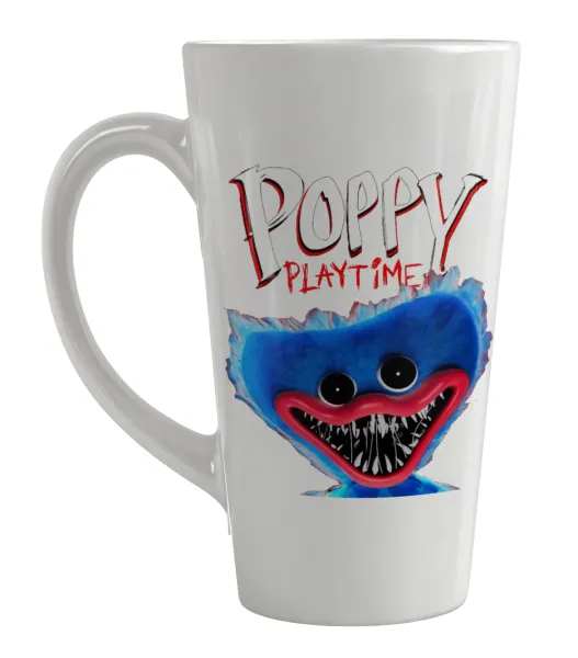 Poppy Playtime Huggy wuggy — Large tapered latte mug, ceramic, 450ml