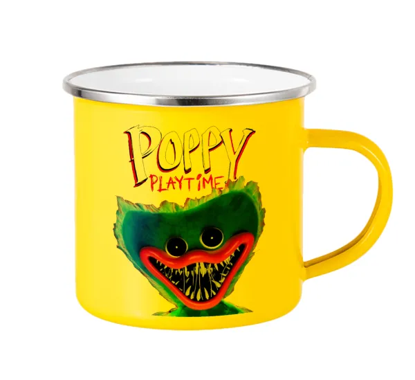 Poppy Playtime Huggy wuggy — Yellow Enamel Metallic Cup 360ml