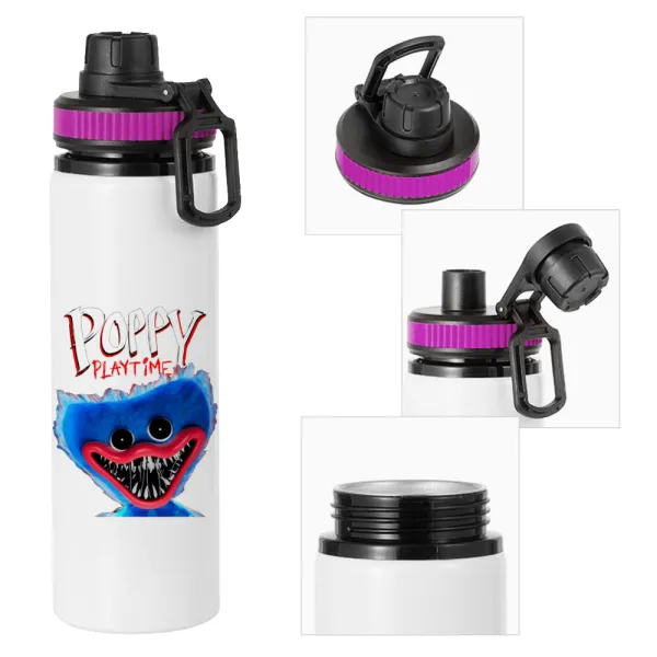 Poppy Playtime Huggy wuggy — Μεταλλικό παγούρι νερού με καπάκι ασφαλείας, αλουμινίου 850ml