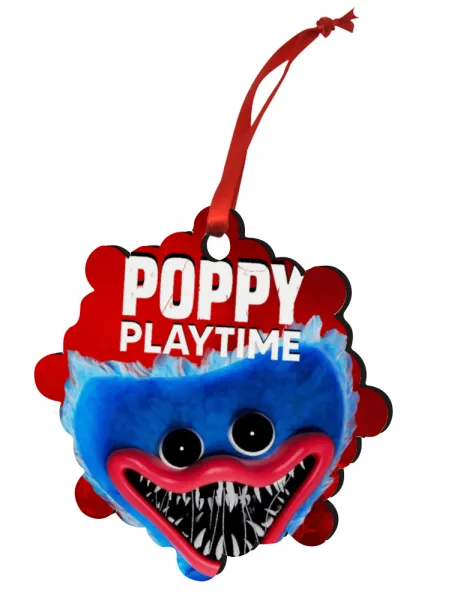 Poppy Playtime Huggy wuggy — Christmas ornament snowflake wooden 7.5cm