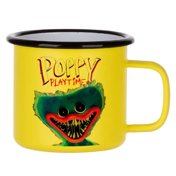 Poppy Playtime Huggy wuggy — Metallic enamel MATT Yellow cup 360ml