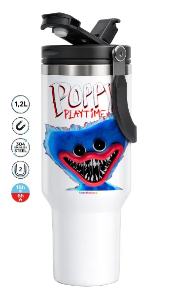 Poppy Playtime Huggy wuggy — Mega Travel Mug / Travel Mug, double walled (thermal) 1.2L