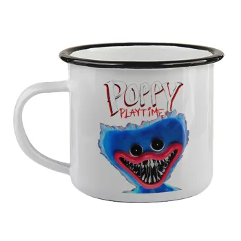 Poppy Playtime Huggy wuggy, Κούπα εμαγιέ με μαύρο χείλος 360ml