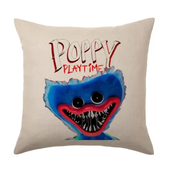 Poppy Playtime Huggy wuggy, Μαξιλάρι καναπέ ΛΙΝΟ 40x40cm περιέχεται το  γέμισμα