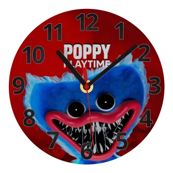 Poppy Playtime Huggy wuggy, Ρολόι τοίχου γυάλινο (20cm)