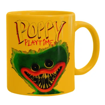 Poppy Playtime Huggy wuggy, Ceramic coffee mug yellow, 330ml