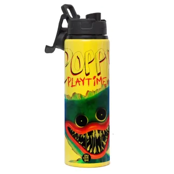 Poppy Playtime Huggy wuggy, Metallic water bottle with safety lid, 850ml aluminum