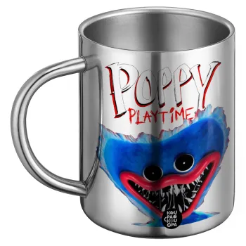 Poppy Playtime Huggy wuggy, Ανοξείδωτη Μεταλλική Κούπα 450ml - Διπλού Τοιχώματος