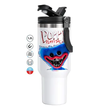 Poppy Playtime Huggy wuggy, Mega Tumbler με καπάκι, διπλού τοιχώματος (θερμό) 1,2L
