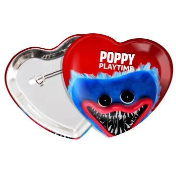 Poppy Playtime Huggy wuggy, Κονκάρδα παραμάνα καρδιά (57x52mm)