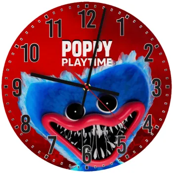 Poppy Playtime Huggy wuggy, Ρολόι τοίχου ξύλινο (30cm)
