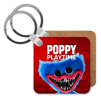 Poppy Playtime Huggy wuggy, Μπρελόκ Ξύλινο τετράγωνο MDF
