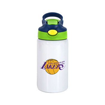 Lakers, Παιδικό παγούρι θερμό, ανοξείδωτο, με καλαμάκι ασφαλείας, πράσινο/μπλε (350ml)