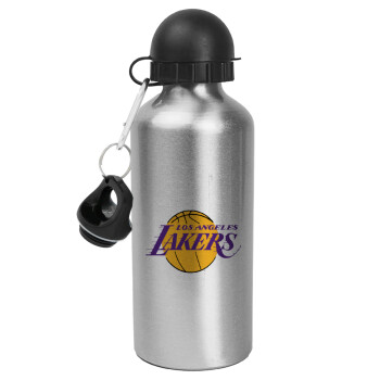 Lakers, Μεταλλικό παγούρι νερού, Ασημένιο, αλουμινίου 500ml